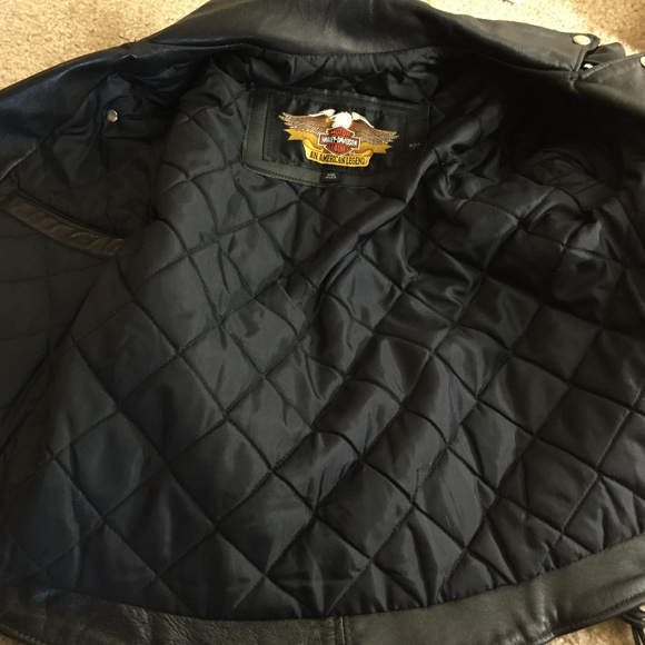 Harley Davidson Women's S Black leather Moto coat - Picture 8 of 9